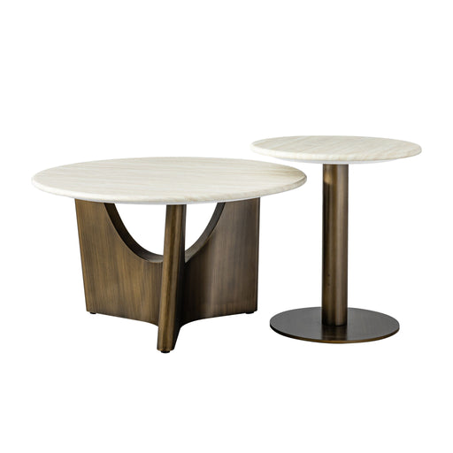 Nesting Coffee Table Set - Antique Bronze / Beige Home Essentials