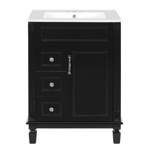 Bathroom Vanity With Sink, Compact Cabinet & 2 Drawers And Adjustable Shelf Hearth and Haven