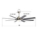 66" Low Profile Ceiling Fan With Dimmable LED Lights, 6 Speed Reversible DC Motor For Indoor - Brushed Nickel Daily Nest