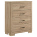 Merritt - 4 Drawer Bedroom Chest - Light Oak Furniture Max