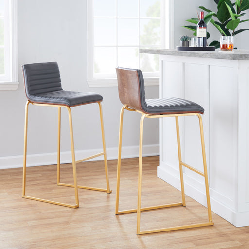 Mason Mara - Contemporary Versatile Desig Fixed Height Barstool (Set of 2) Lumi Source