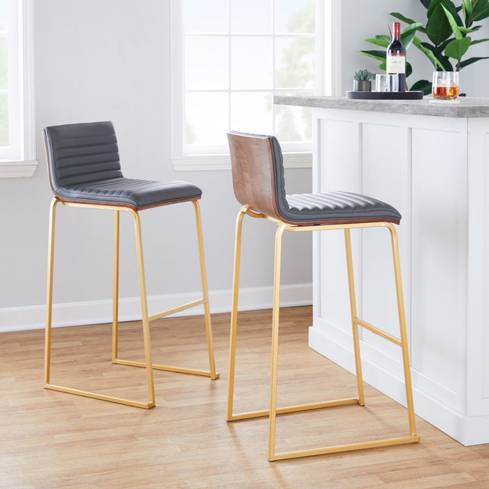 Mason Mara - Contemporary Versatile Desig Fixed Height Barstool (Set of 2) Lumi Source