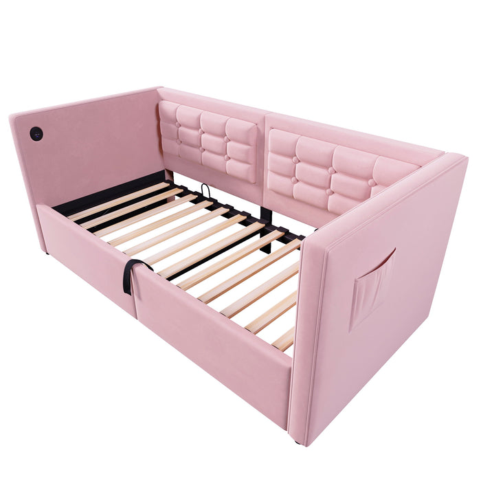 Upholstered Daybed With Hydraulic Storage And USB / Type - C Charging Artistry At Home