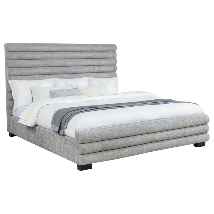 Fandango - Eastern Bed With Rolled Tufting - Gray Furniture Max