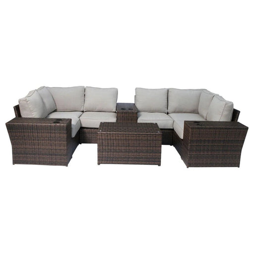 Winsford - Rattan Sectional Seating Group With Cushions, 4 Person Capacity - Espresso LSI Patio Furniture