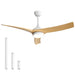 52" Ceiling Fan With 18W LED Light And Remote Control Daily Nest