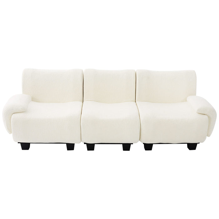 3 Seater Sofa Couch With Curved Armrests Noble House