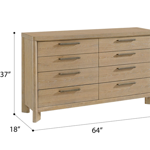 8 Drawer Dresser - Tan - Wood Emerald Home