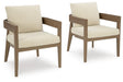 Serene Bay - Arm Chair With Cushion (Set of 2) - Dark Brown / White Signature Design by Ashley®