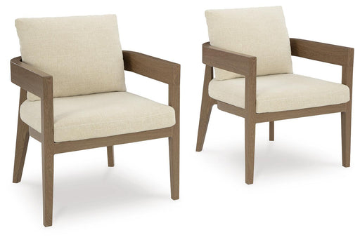 Serene Bay - Arm Chair With Cushion (Set of 2) - Dark Brown / White Signature Design by Ashley®