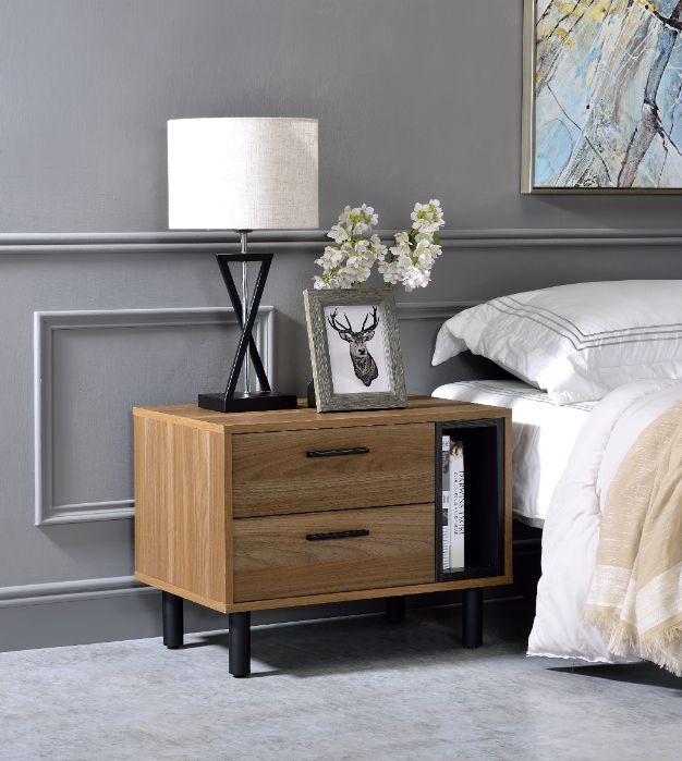 Trolgar - Accent Table - Brown Oak & Black ACME