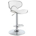 Edenton - Upholstered Adjustable Bar Stool (Set of 2) - White Furniture Max