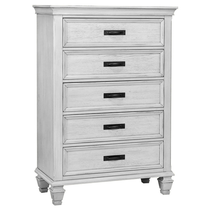 Lockeford - 5 Drawer Chest - White Furniture Max