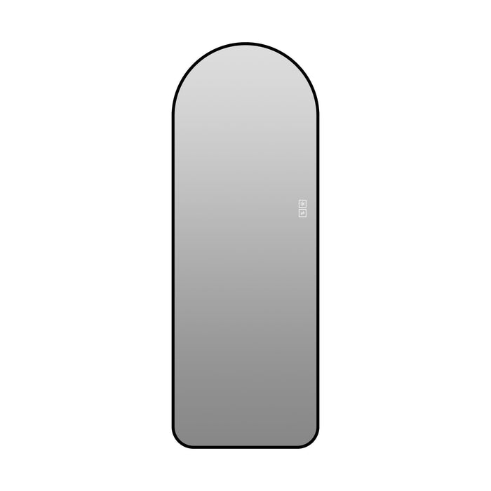 65" X 24" Arched LED Full Length Mirror With Frame, 3 Color Temperatures & Stepless Dimming - Black Daily Nest