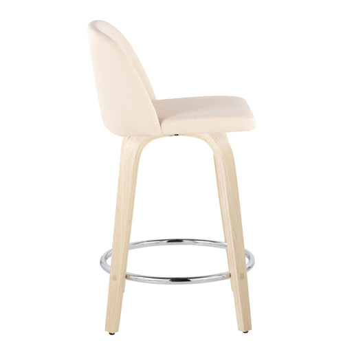 Toriano - Contemporary Fixed Height Counter Stool & Swivel And Round Footrest (Set of 2) Lumi Source
