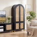 Tall Arched Cabinet With Rattan Doors & Adjustable Shelves Home Essentials