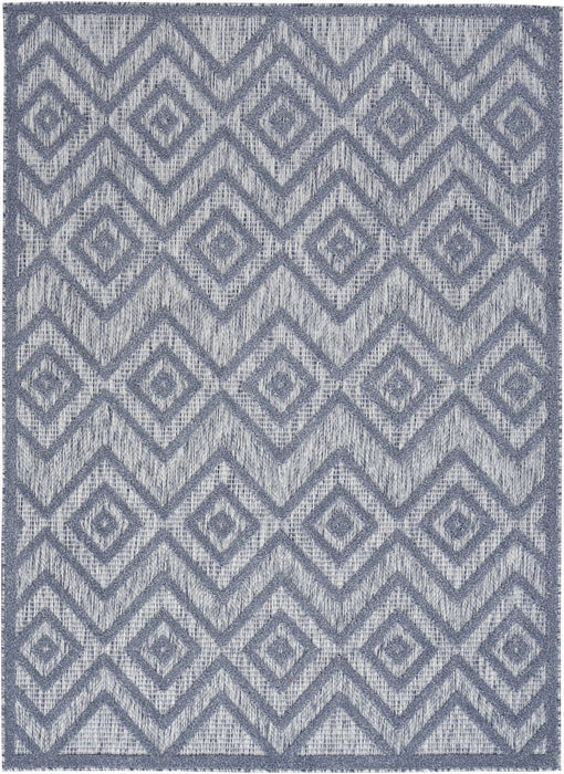 6' X 9' Argyle Indoor / Outdoor Area Rug - Denim Blue