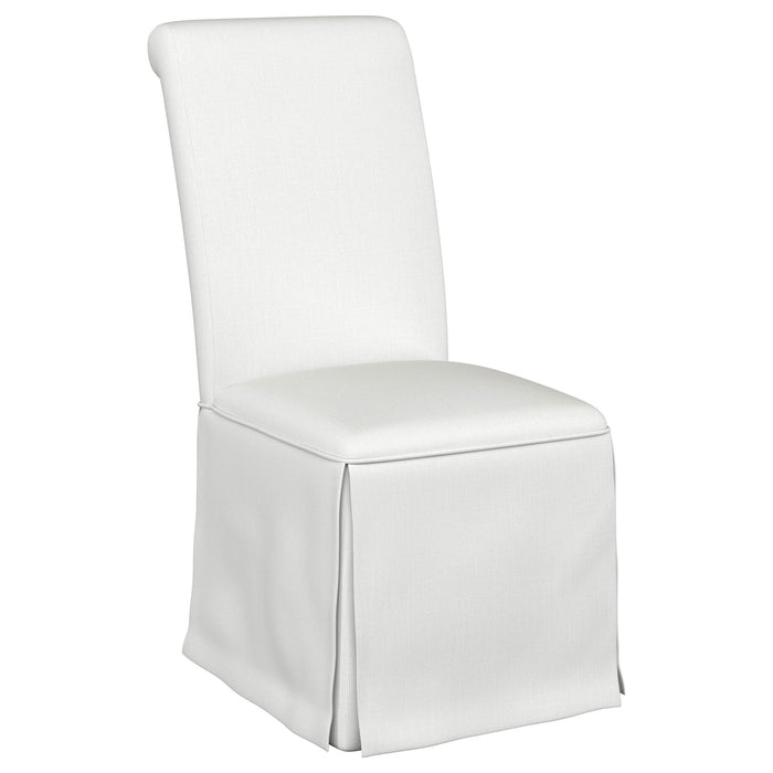 Isela - Upholstered Skirted Side Chair (Set of 2) - White