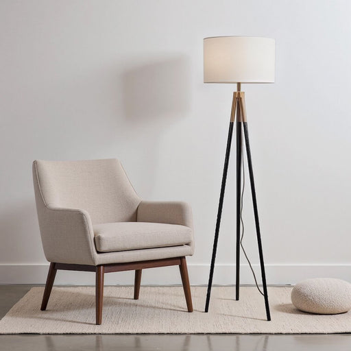 Sway - Floor Lamp With On / Off Switch Triple Legs Shade - Black / Gold / White Ashcroft Furniture