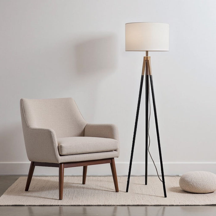 Sway - Floor Lamp With On / Off Switch Triple Legs Shade - Black / Gold / White Ashcroft Furniture