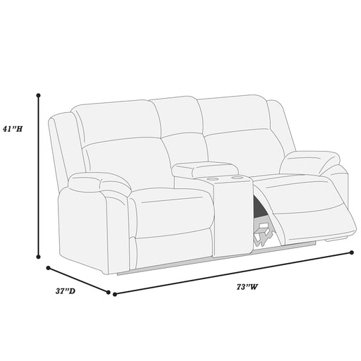 Motion Loveseat With Console Reclining Couch Plush Textured Seat - Smoke Home Essentials