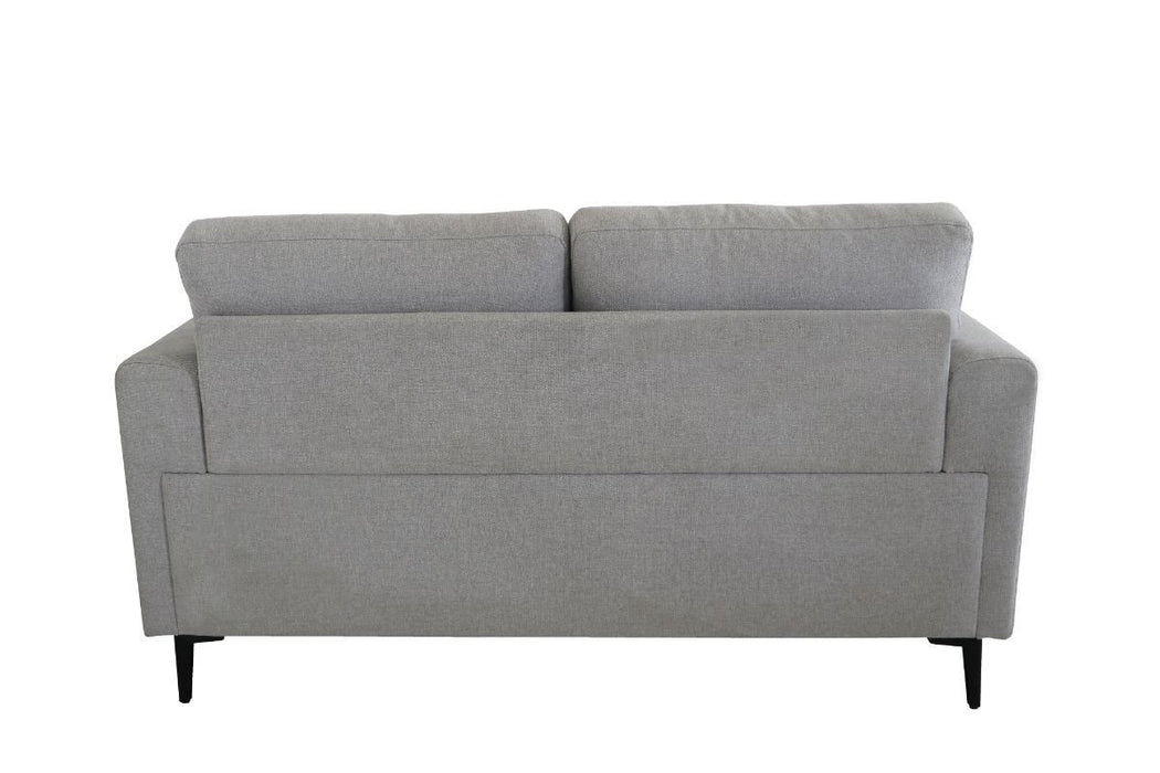 Linen Loveseat - Light Gray / Black