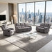3 Piece Reclining Sofa Set With 150° Deep Recline, 3 Seat Couch, Loveseat & Single Recliner - Gray Home Essentials