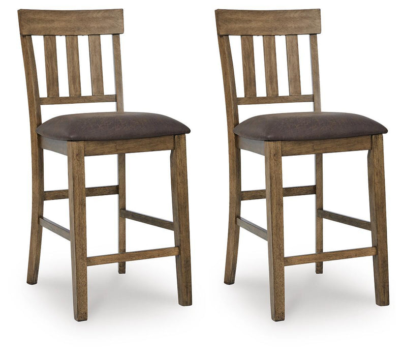 Urbinforte - Upholstered Barstool (Set of 2) - Light Brown Signature Design by Ashley®