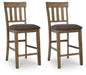 Urbinforte - Upholstered Barstool (Set of 2) - Light Brown Signature Design by Ashley®