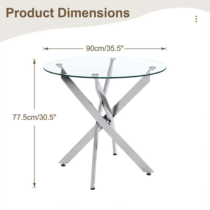 Round Dining, Kitchen Table For Dining Room - Chrome Home Essentials