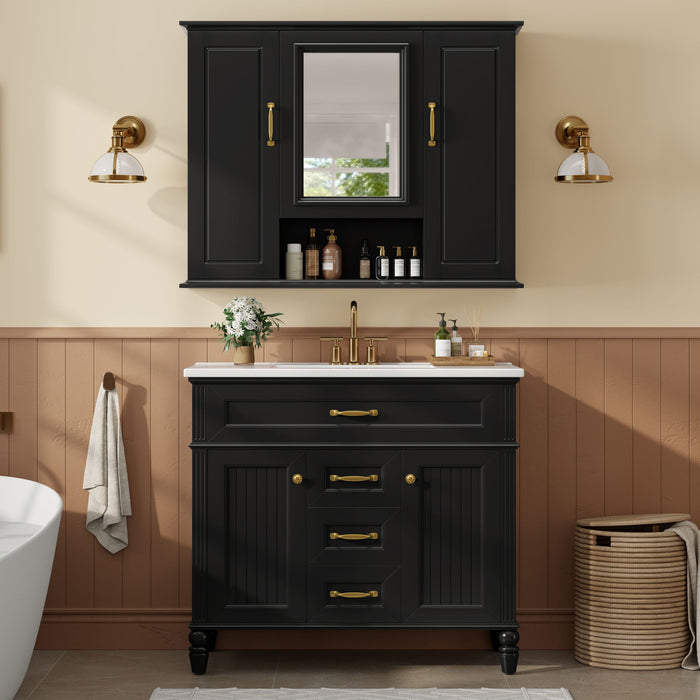 Modern Freestanding Bathroom Vanity With Sink, Cabinet, Soft-Close Drawers, Tip-Out Tray Hearth and Haven