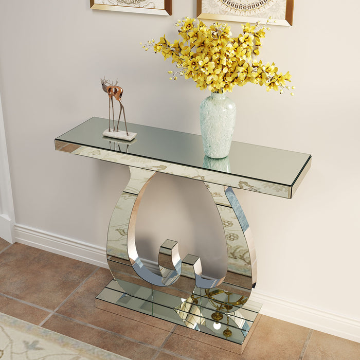 Double C - Base Rectangular Sofa Table For Living Room - Silver Home Essentials
