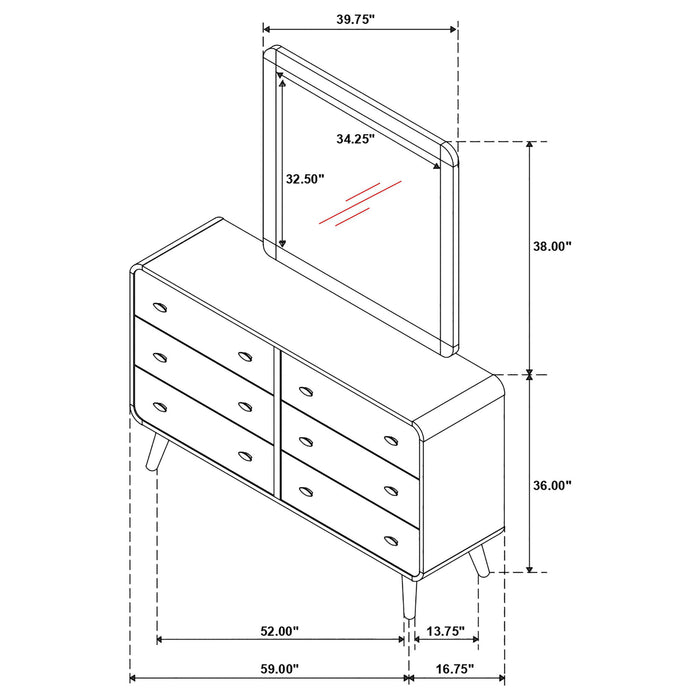 Winston - 6 Drawer Dresser With Mirror Furniture Max