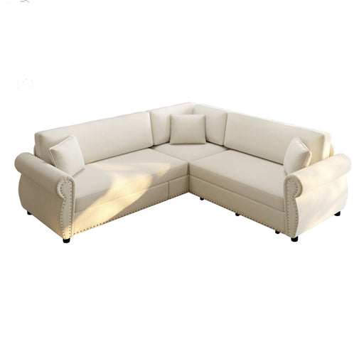 L-Shaped Sofa Couch With Pull-Out Bed Home Essentials