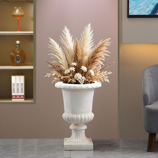 Roman Urn Planter Pot For Indoor / Outdoor - Beige White Home Essentials
