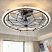 Caged Ceiling Fan With Remote Control Lights, 6 Speeds, 3 Color Temperature LED - Antique Black Daily Nest