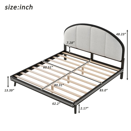 Elegant Modern Upholstered Platform Bed Frame Dreamland