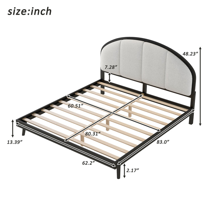 Elegant Modern Upholstered Platform Bed Frame Dreamland