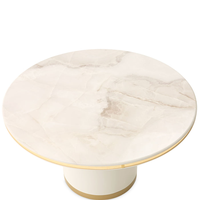 Gineverra - Round Cocktail Table - Ivory Gold Michael Amini
