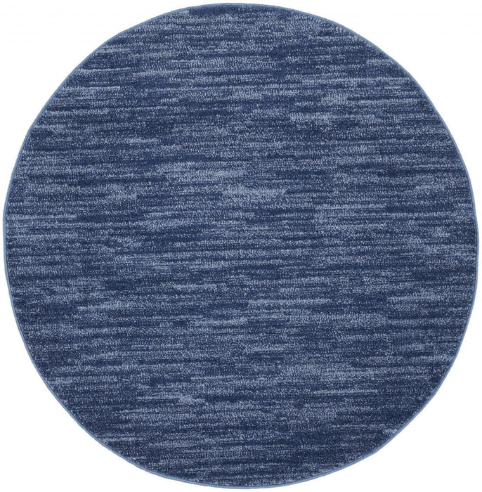 4' Round Non Skid Indoor / Outdoor Area Rug - Blue