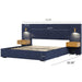 Upholstered Bed Frame With Vertical Channel Tufted Wingback Headboard Home Essentials