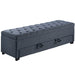 Storage Ottoman With Tufted Seat And Underseat Drawer Home Essentials