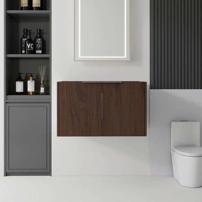 Floating Bathroom Vanity Cabinet With Soft Close Double Doors, Spacious Interior Storage, Wall Mounted, Cabinet Only Home Essentials