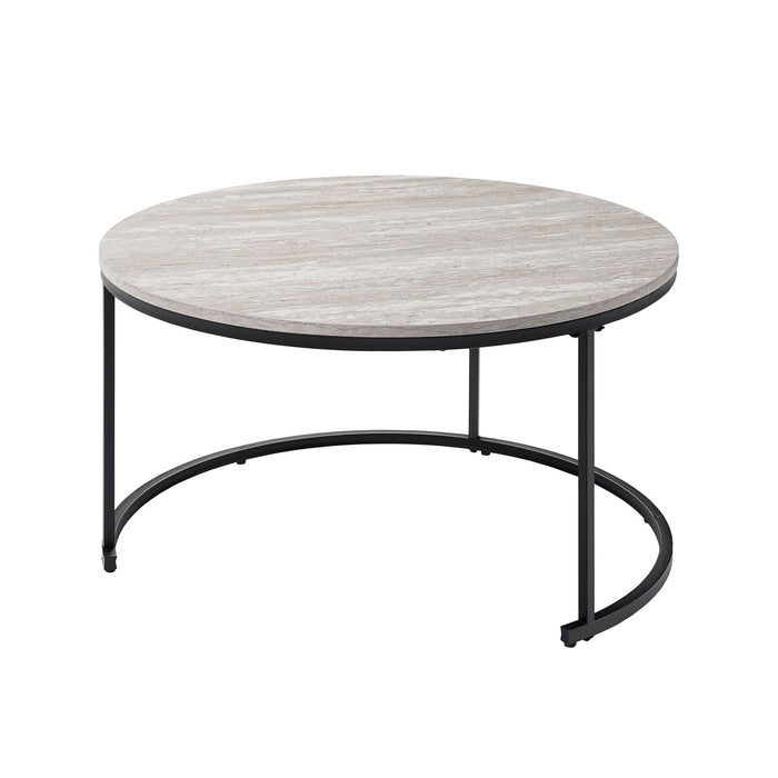 Forma - 4 Piece Occasional Set (1 Coffee, 1 Large End Table & 1 Stool, 1 Small End Table) - Black / White / Gray New Classic