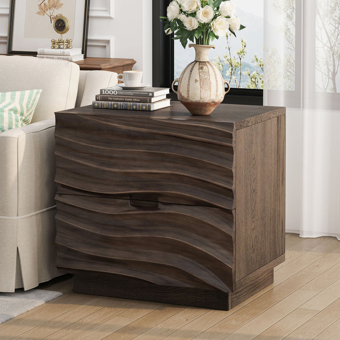Nightstand With 2 Drawers, No Handles Home Essentials