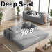 Convertible Sleeper Sofa Bed, 3 Seater Fold Out Couch With Mattress Home Essentials