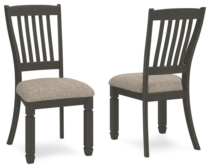 Tyler Creek - Dining UPH Side Chair (Set of 2) - Slatback - Black / Grayish Brown Signature Design by Ashley®