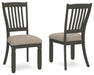 Tyler Creek - Dining UPH Side Chair (Set of 2) - Slatback - Black / Grayish Brown Signature Design by Ashley®