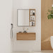 30" Wall Mounted Dressing Table With Mirror, Frame Storage Cabinet, Soft Close Door - Imitative Oak Home Essentials