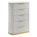 Giovanni - 5 Drawer Chest - White Matrix Furniture Group